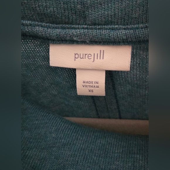 Pure Jill Size XS Teal Turtleneck Tunic Sweatshirt With Pockets - Picture 5 of 7